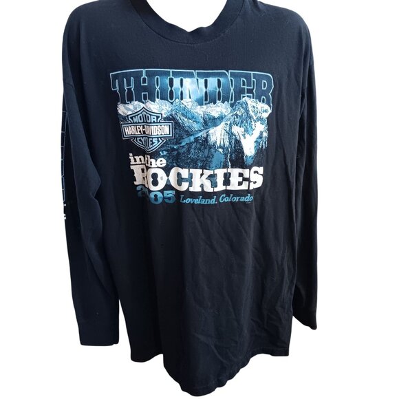 XXL men's T-shirt Harley-Davidson Thunder Rockies 2005 Loveloand Colorado USA - Picture 2 of 8
